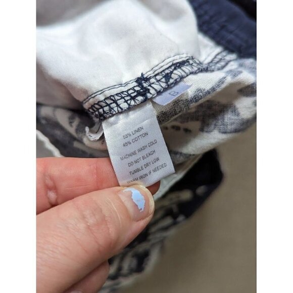 Ann Taylor Loft Linen/Cotton Blend Shorts Navy White Women's 4 - Picture 4 of 4